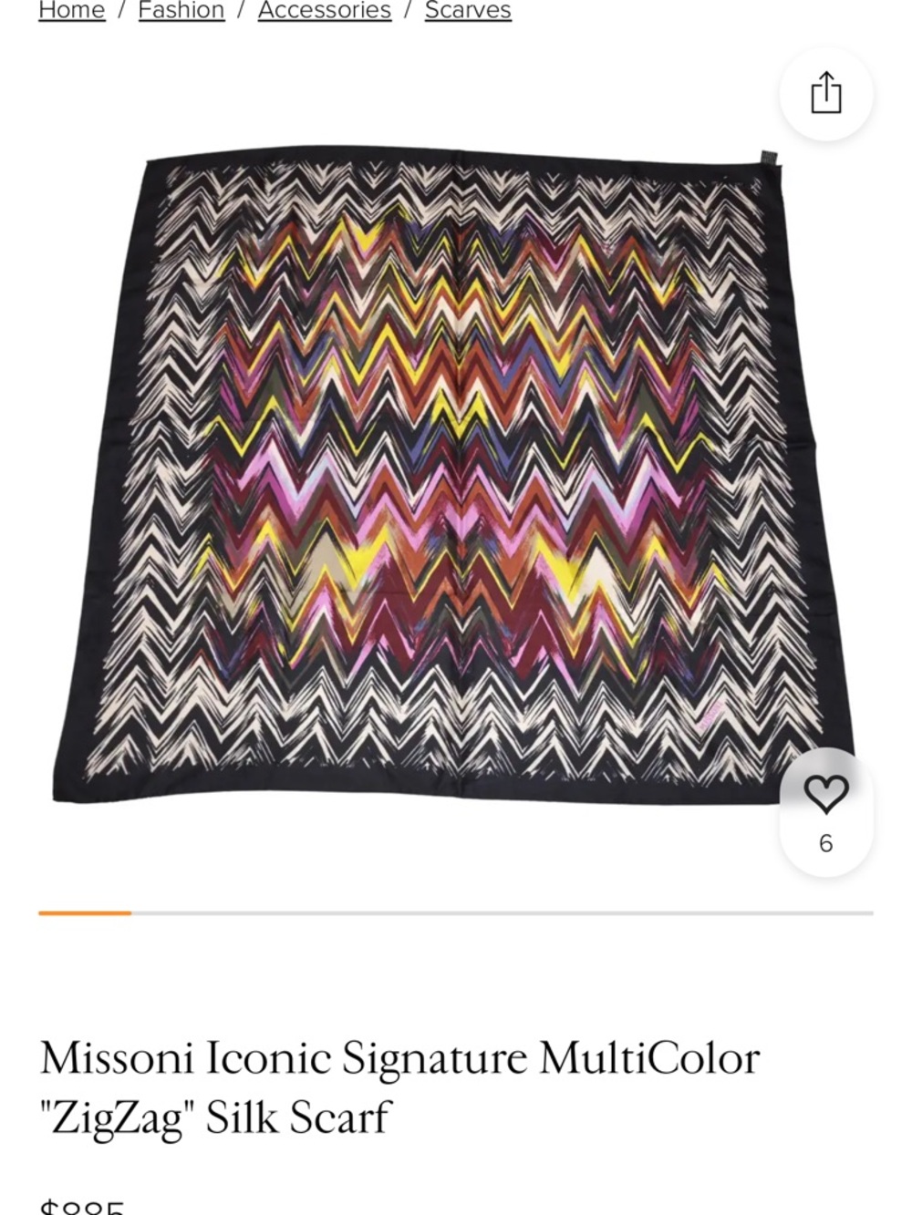 Missoni Zigzag Silk Scarf - Black, Pink, Yellow, Purple, Brown